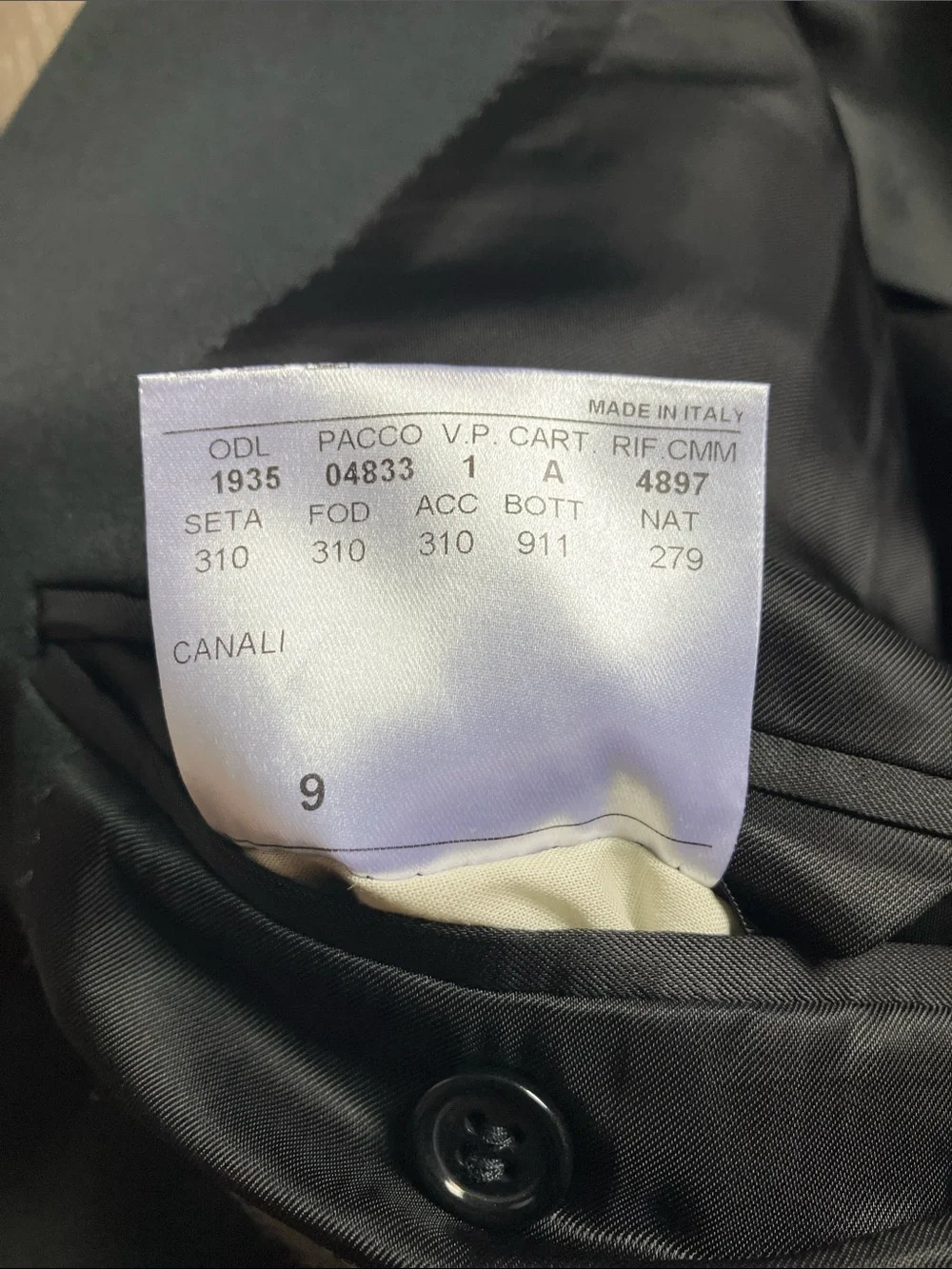 Canali Solid Black Wool Suit